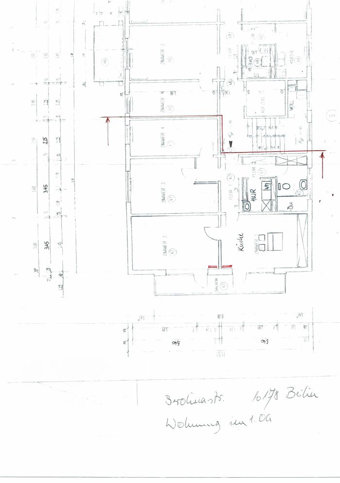 Gescannter Grundriss – leerstehende Wohnung
